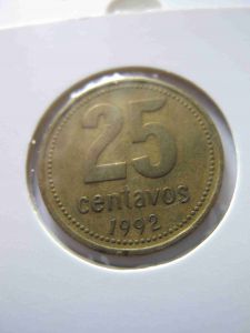 Аргентина 25 сентаво 1992
