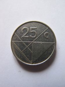 Аруба 25 центов 1986