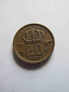 Бельгия 20 сентим 1957 BELGIQVE