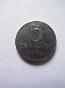 Бразилия 5 сентаво 1969