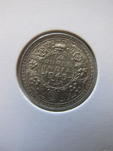 Британская Индия 1/4 рупии 1945 серебро