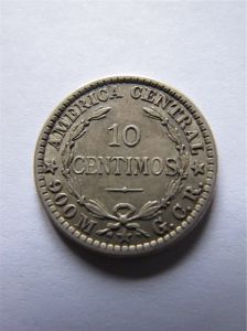 Коста-Рика 10 сентимо 1914 серебро