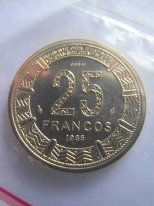 Экваториальная Гвинея 25 франков 1985 ESSAI