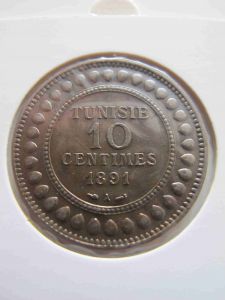 Французский Тунис 10 сантимов 1891