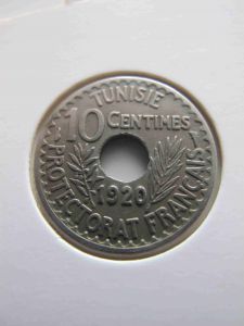 Французский Тунис 10 сантимов 1920