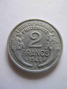 Франция 2 франка 1945 C