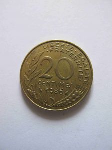 Франция 20 сантимов 1986