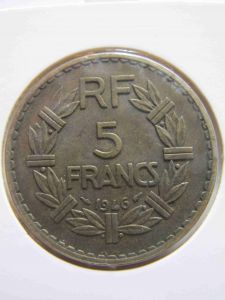 Франция 5 франков 1946 алюминиевая бронза