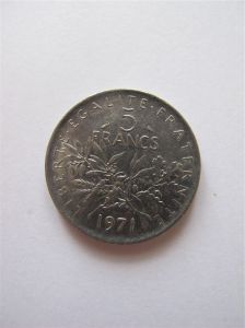Монета Франция 5 франков 1971