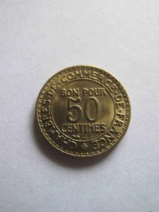 Монета Франция 50 сантимов 1921