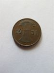 Монета Германия  1 рейхспфенниг 1931 A