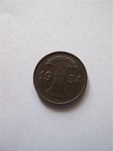 Германия  1 рейхспфенниг 1934 E