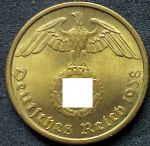 Монета Германия 10 рейхспфеннигов 1938 G