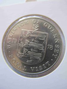 Гернси 25 пенсов 1978 Визит Королевы Елизаветы II