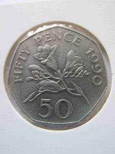 Гернси 50 пенсов 1990