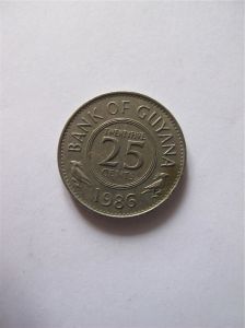 Гайана 25 центов 1986