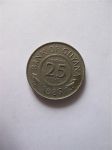 Монета Гайана 25 центов 1986