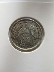 Гватемала 10 сентаво 1945 серебро
