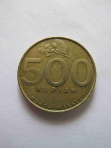 Индонезия 500 рупий 2003 цветы