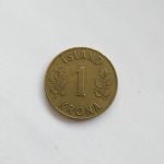 Монета Исландия 1 крона 1961