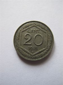 Италия 20 чентезимо 1918