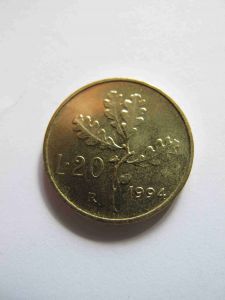 Италия 20 лир 1994