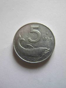 Италия 5 лир 1954