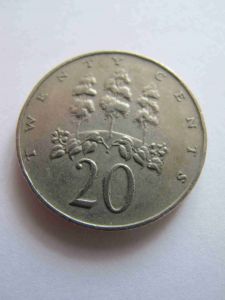 Ямайка 20 центов 1989