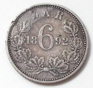 Трансвааль 6 пенсов 1892 Серебро