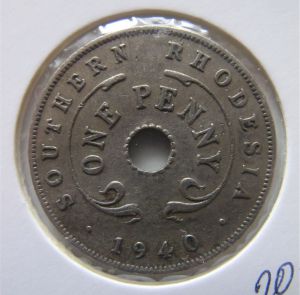 Монета Южная Родезия (Брит.)1 пенни 1940
