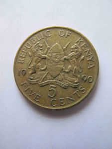 Кения 5 центов 1990