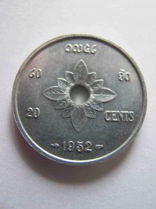 Лаос 20 центиов 1952