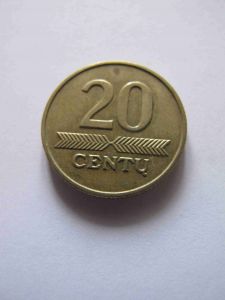 Литва 20 центов 1997