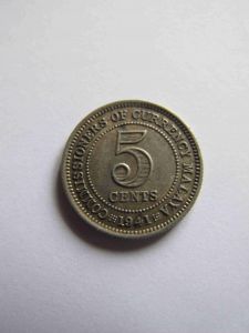 Малайя 5 центов 1941 серебро