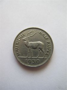 Маврикий 1/2 рупии 1950