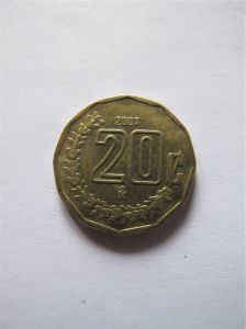 Мексика 20 сентаво 2007