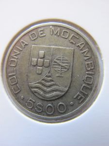 Португальский Мозамбик 5 эскудо 1935 СЕРЕБРО