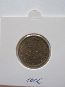 Монета Португальский Мозамбик 50 сентаво 1974