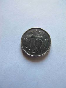 Нидерланды 10 центов 1974