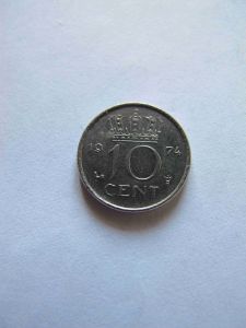 Нидерланды 10 центов 1974