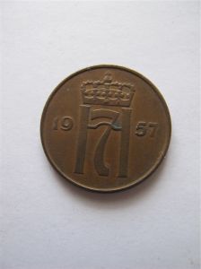 Норвегия 5 эре 1957