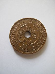 Монета Родезия и Ньясаленд 1 пенни 1963