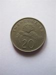 Монета Сингапур 20 центов 1988