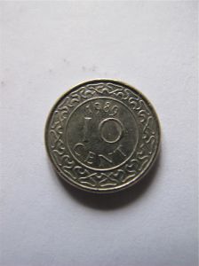 Суринам 10 центов 1989