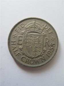 Монета Великобритания 1/2 кроны 1958 ЕЛИЗАВЕТА II