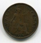Монета Великобритания 1/2 пенни 1929