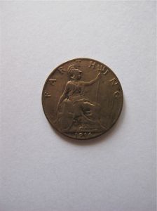 Монета Великобритания 1 фартинг 1916  ГЕОРГ V