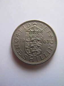 Великобритания 1 шиллинг 1963 Английский герб  ЕЛИЗАВЕТА II