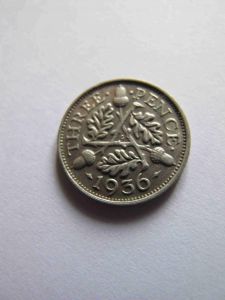 Великобритания 3 пенса 1936 серебро, ГЕОРГ V