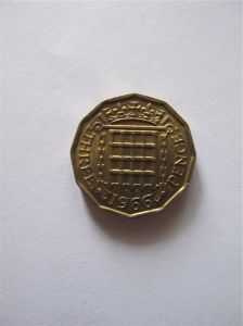 Монета Великобритания 3 пенса 1966  ЕЛИЗАВЕТА II